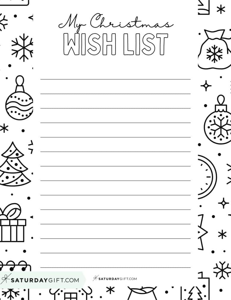 Christmas List Printables – 37 Free Cute & Simple Wish Lists