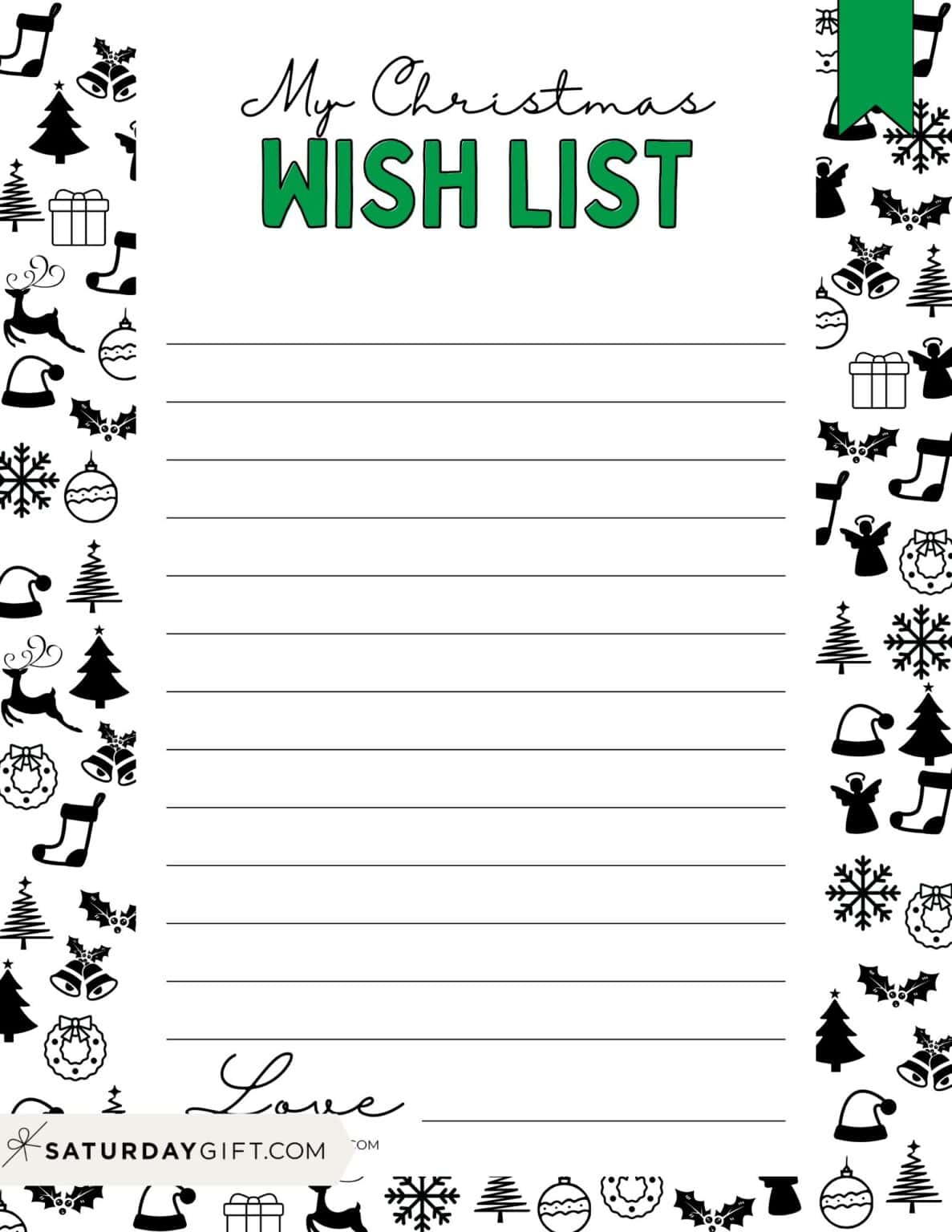 Christmas List Printables – 37 Free Cute & Simple Wish Lists