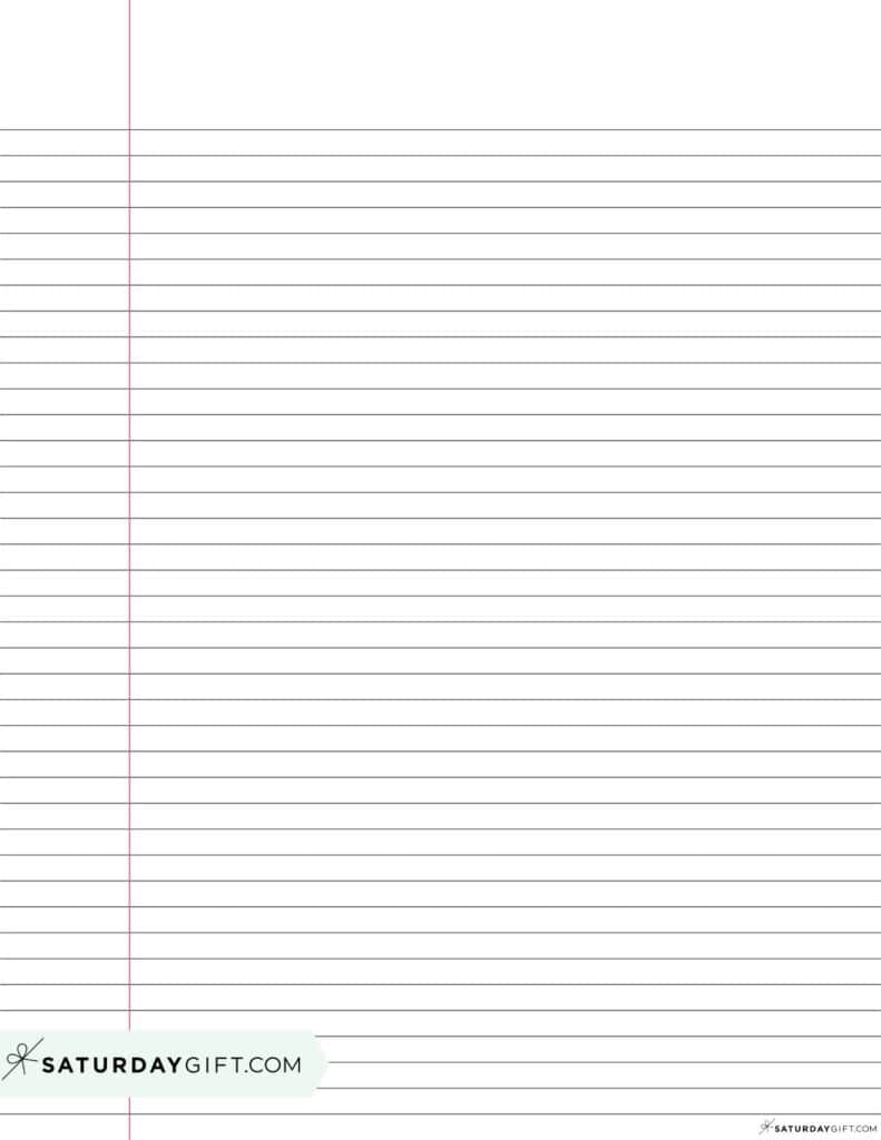 Narrow ruled paper with red margin - quarter inch paper | SaturdayGift