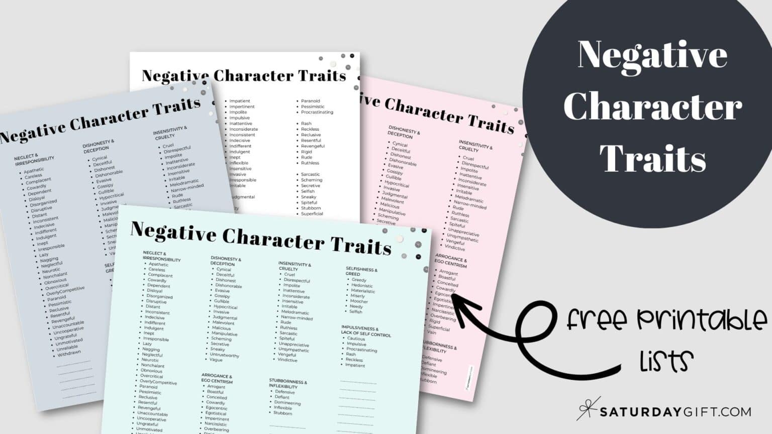 Negative Character Traits List 98 Negative Qualities & Examples