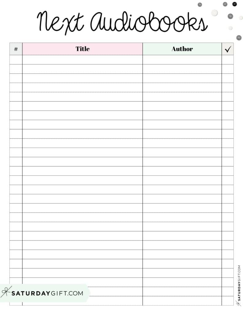 Next Audiobooks to Listen to List - Printable PDF