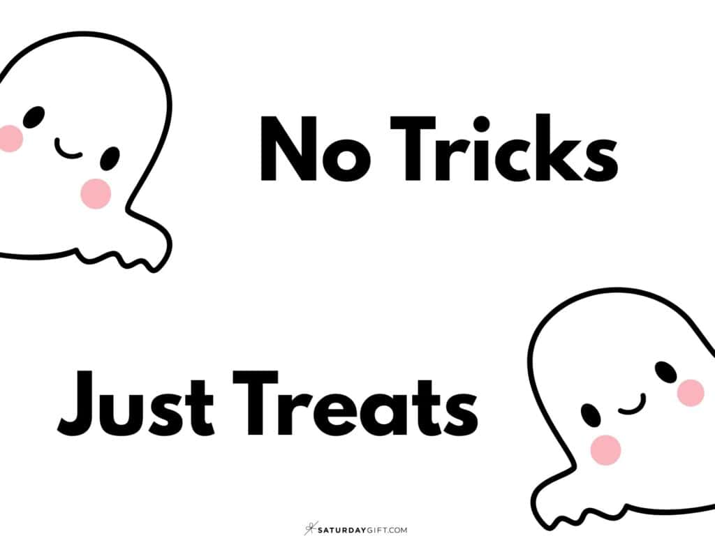 No Tricks Just Treats Sign - Free Printable - Landscape