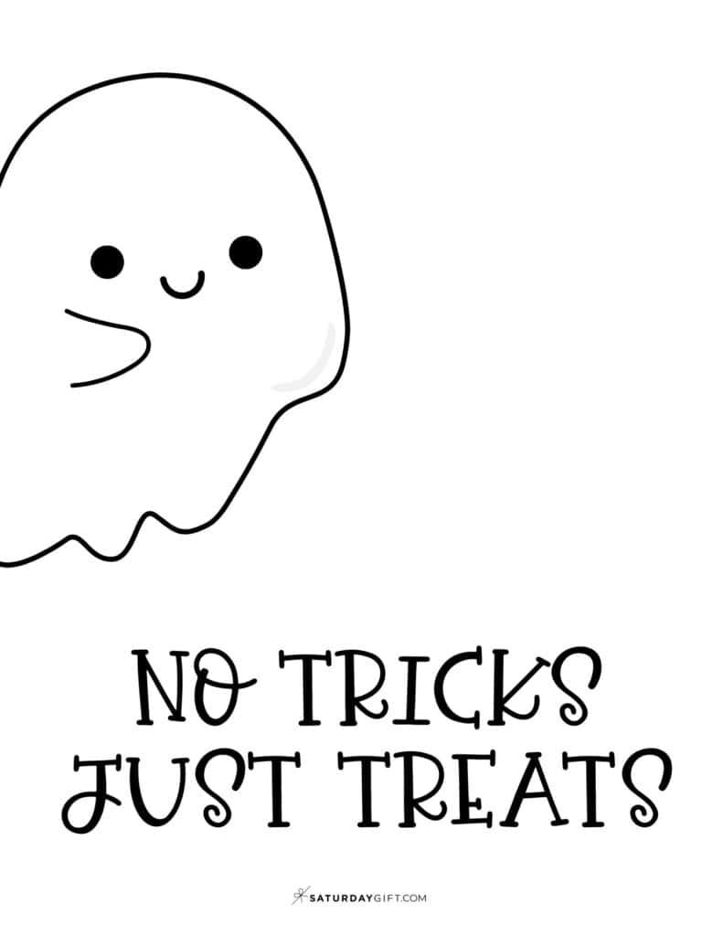 No Tricks Just Treats Sign Free Printable Template - Portrait