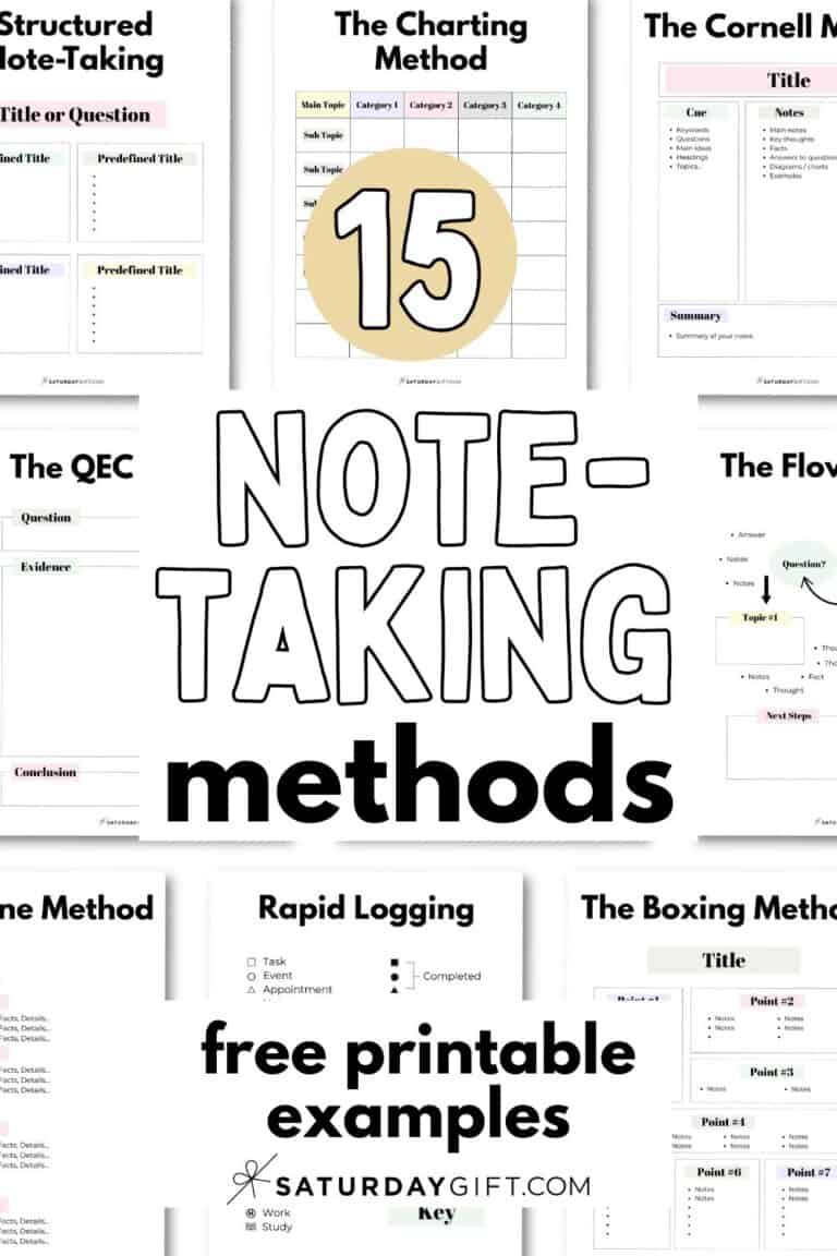 Note Taking Methods - 15 Note-Taking Techniques + Examples