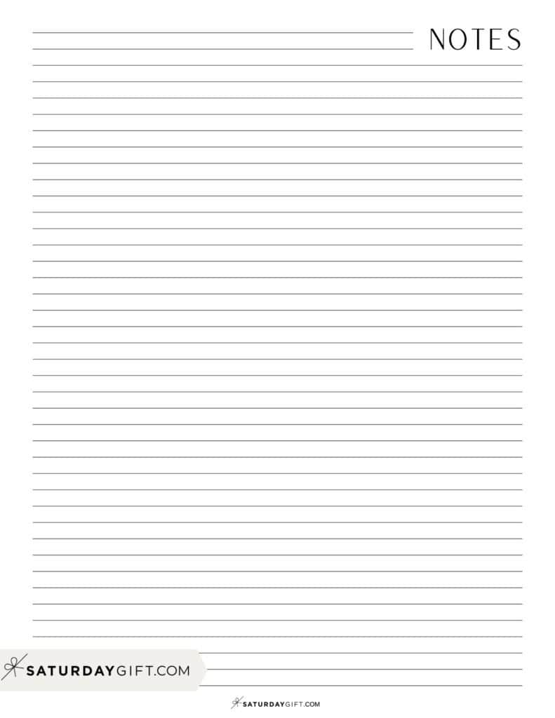 Notes paper with quarter inch lines - quarter inch ruled paper | SaturdayGift
