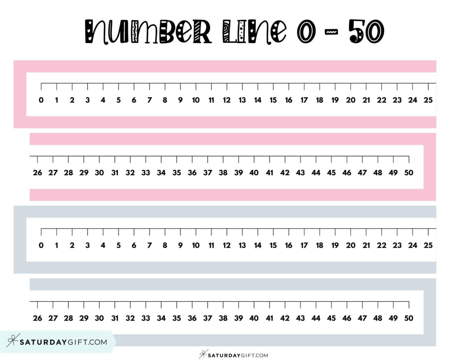 Number Line To 50 5 Cute Free Printables And Blank Worksheets