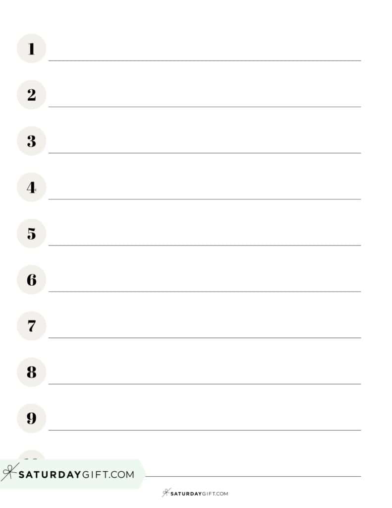 Numbered one inch lined paper printable -beige | SaturdayGift