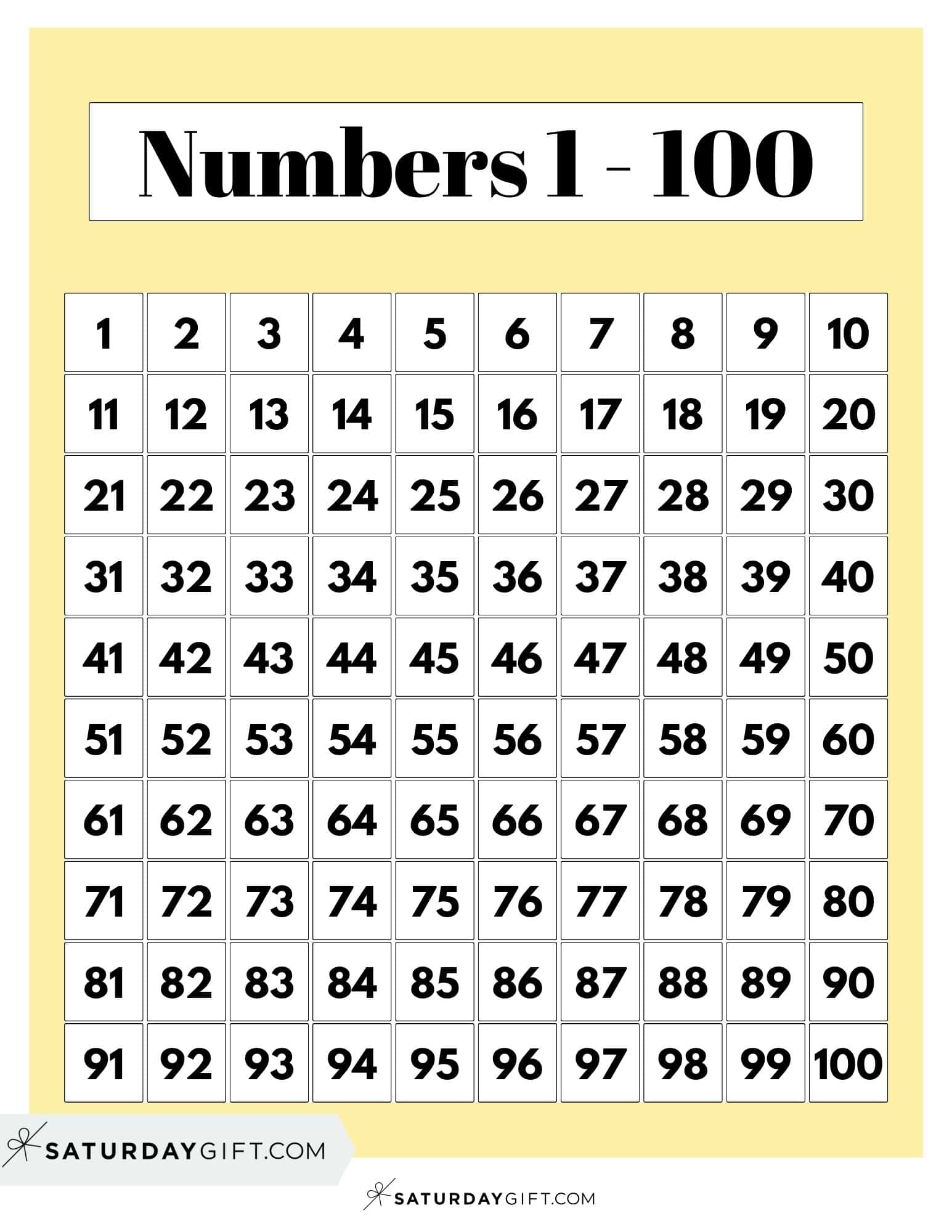 Hundreds Chart Printable 19 Free Numbers 1 to 100 worksheets
