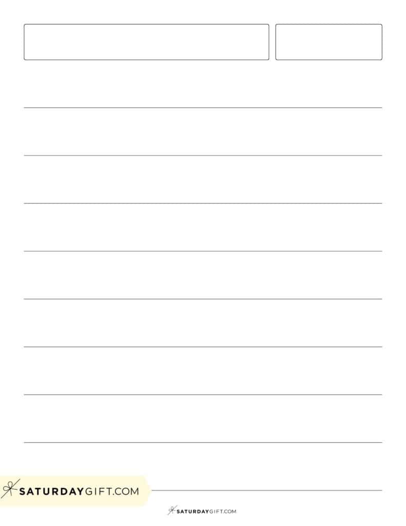 One inch lined paper with header | SaturdayGift