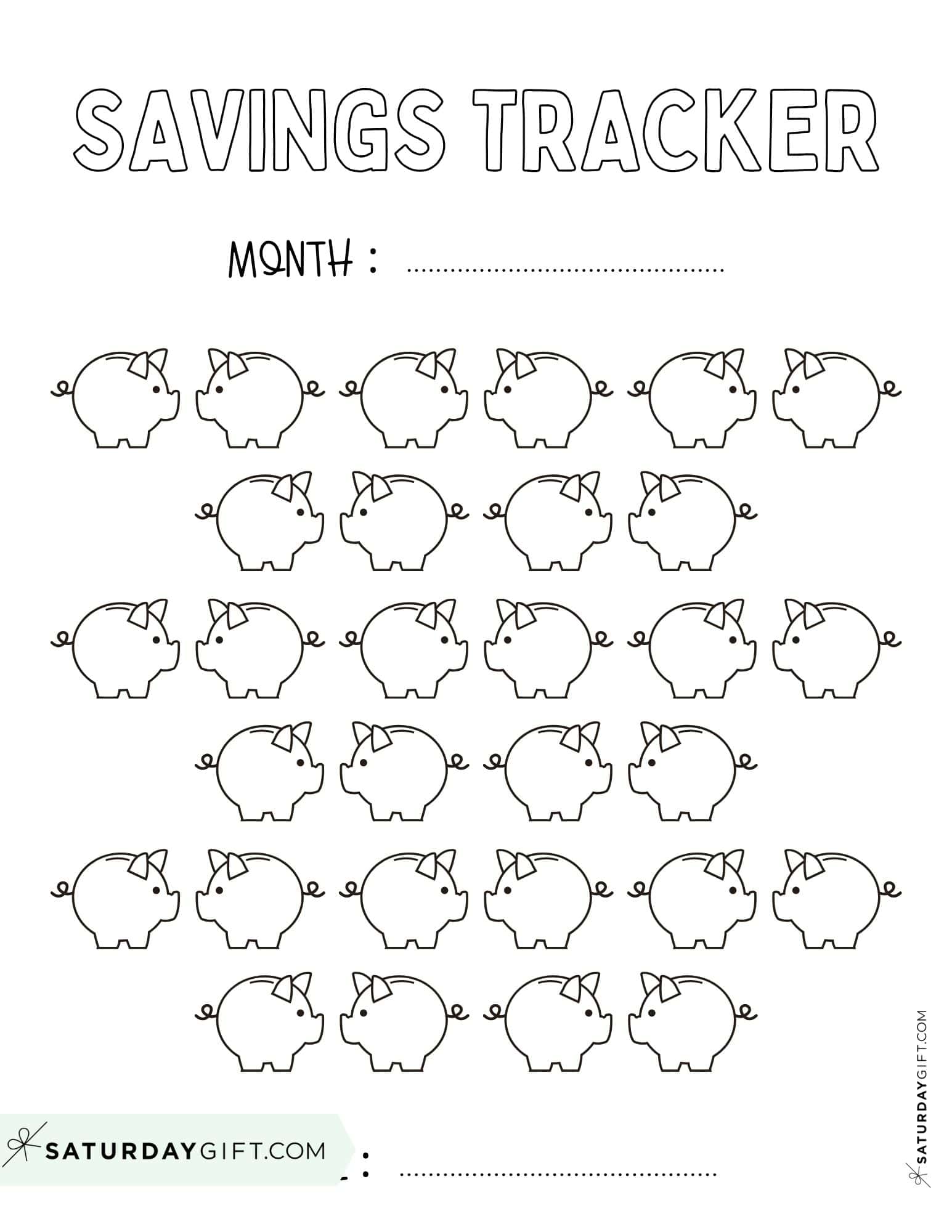 Savings Tracker Printable - 51 Cute &amp; Free Templates