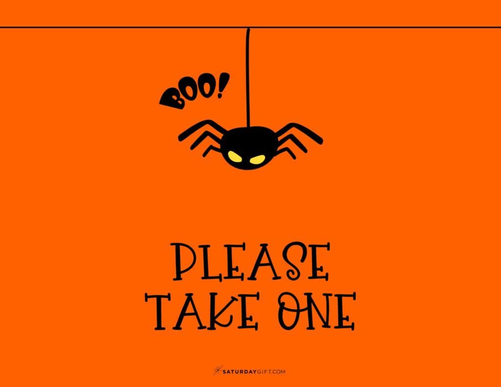 Please Take One Halloween Sign Printable - Landscape