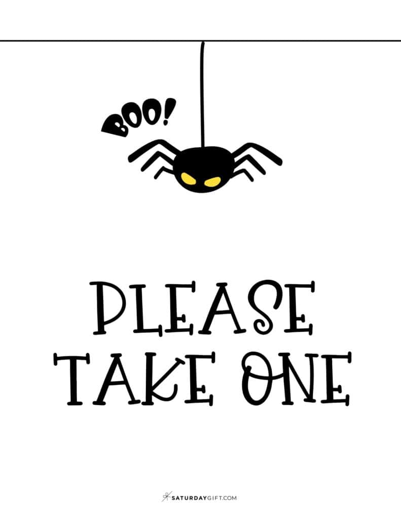 Please Take One Halloween Sign Printable - Portrait