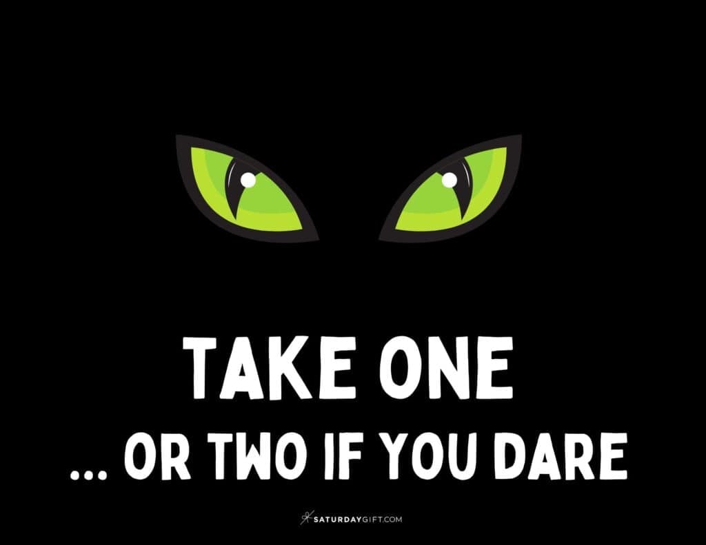 Please Take One or Two if You Dare Halloween Sign - Landscape