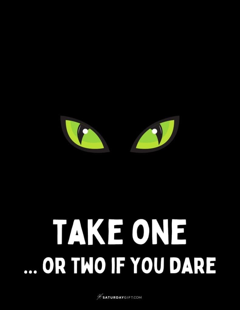 Please Take One or Two if You Dare Halloween Sign - Portrait