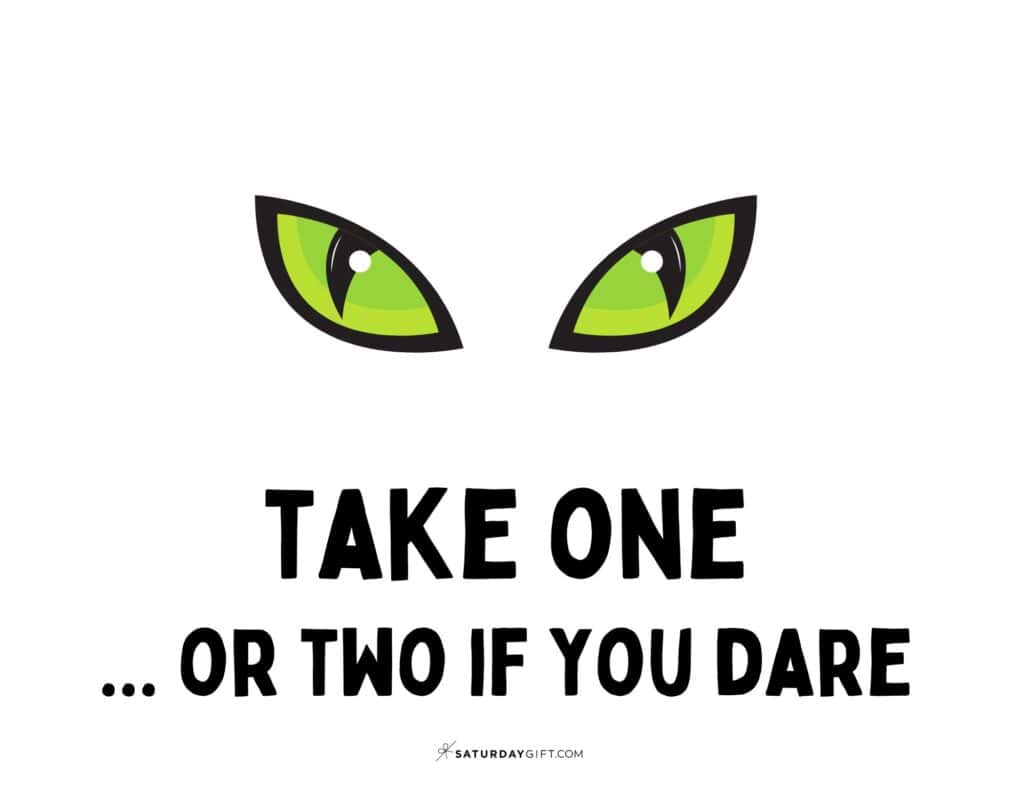 Please Take One or Two if You Dare Halloween Sign Printable - Landscape