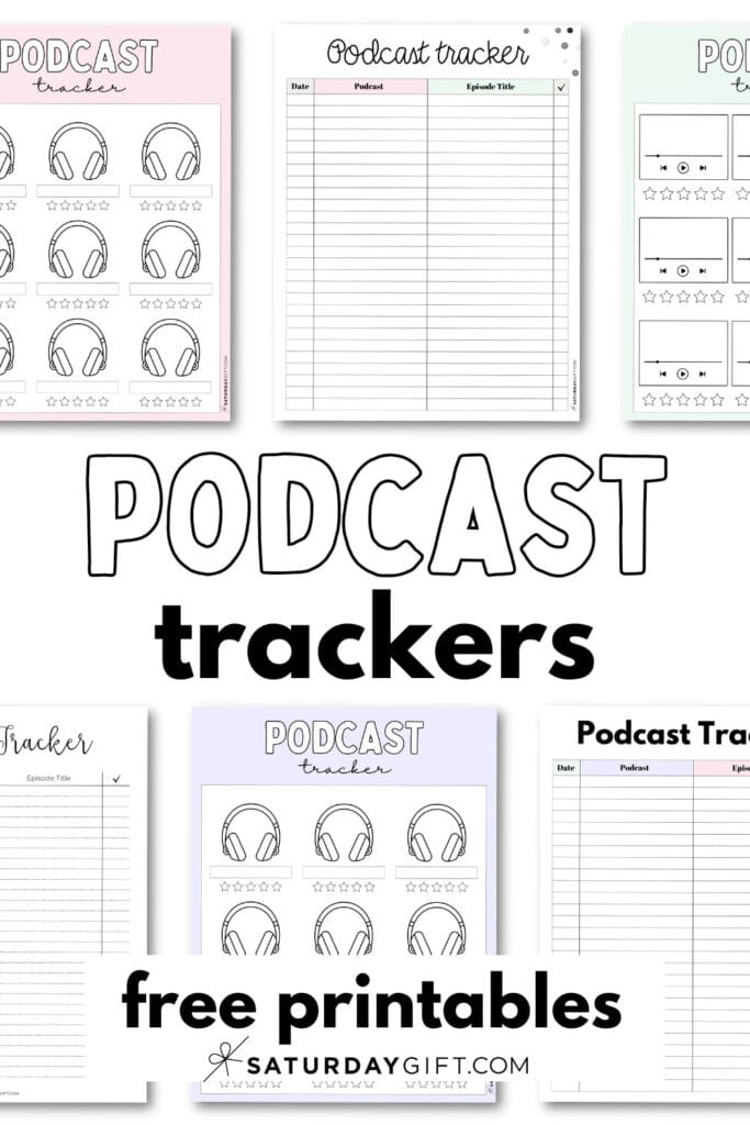 Podcast Tracker Printables Aesthetic & Free | SaturdayGift