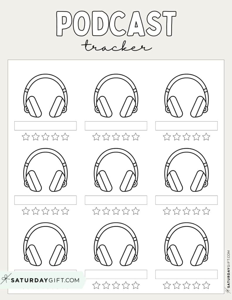 Podcast Tracker Template Free Printable Beige