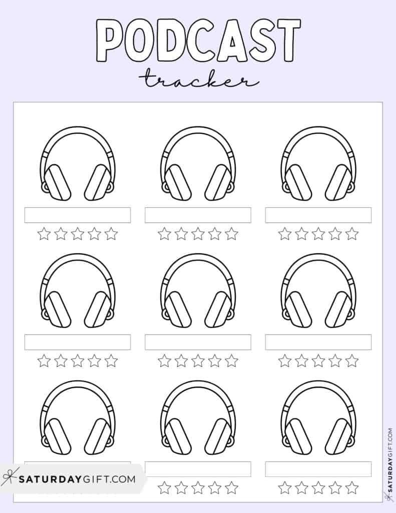 Podcast Tracker Template Free Printable Lilac