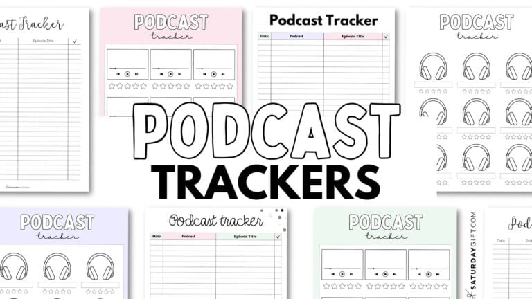 Podcast Tracker Templates Aesthetic & Free Printables | SaturdayGift