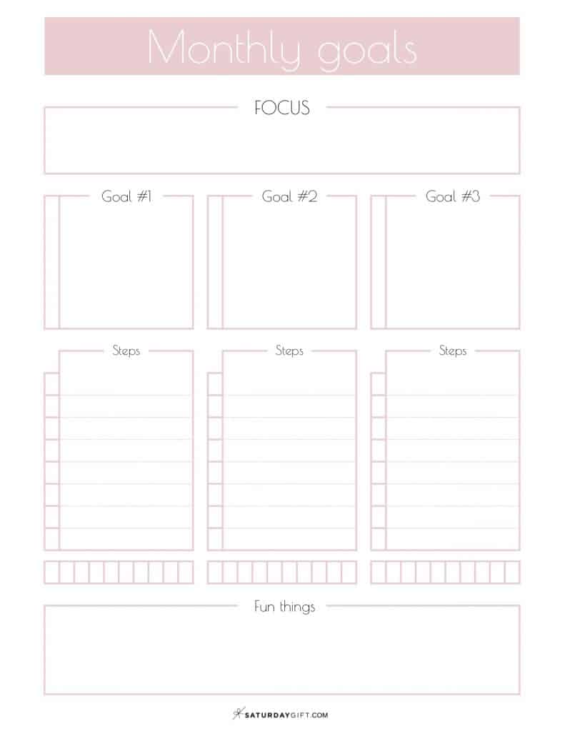 This is an image of Terrible Printable Goal Sheets This is a picture of Terrible Printable Goal Sheets