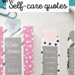 Pretty printable bookmarks with self-care quotes Pinterest Image