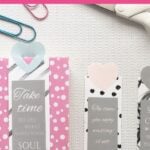 Pretty printable bookmarks with self-care quotes Pinterest Image
