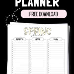 Pretty Printable Spring Planner - Free Downlaod | SaturdayGift