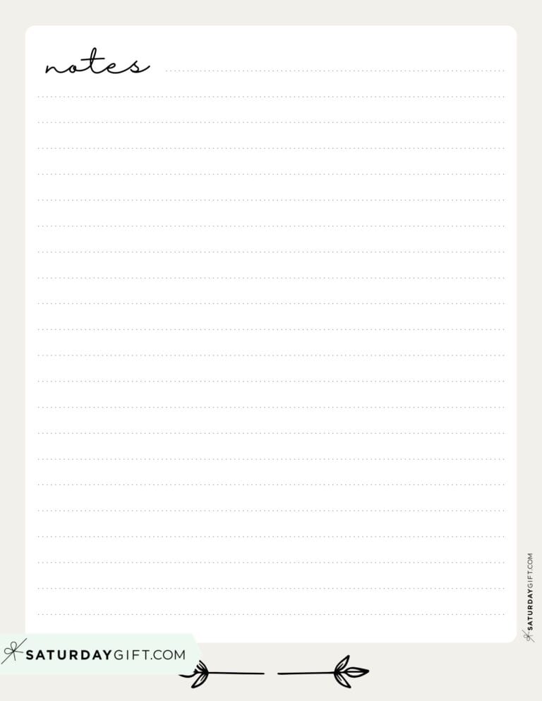 Note Pages - 43 Cute & Free Printable Note Paper Templates