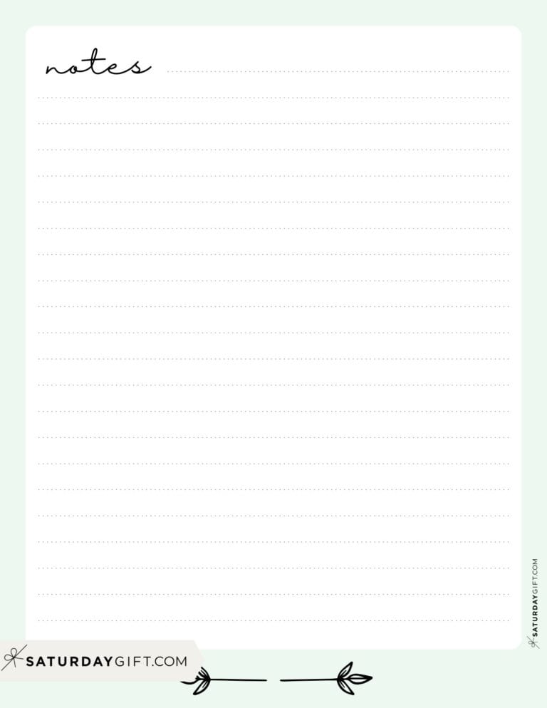 Note Pages - 43 Cute & Free Printable Note Paper Templates