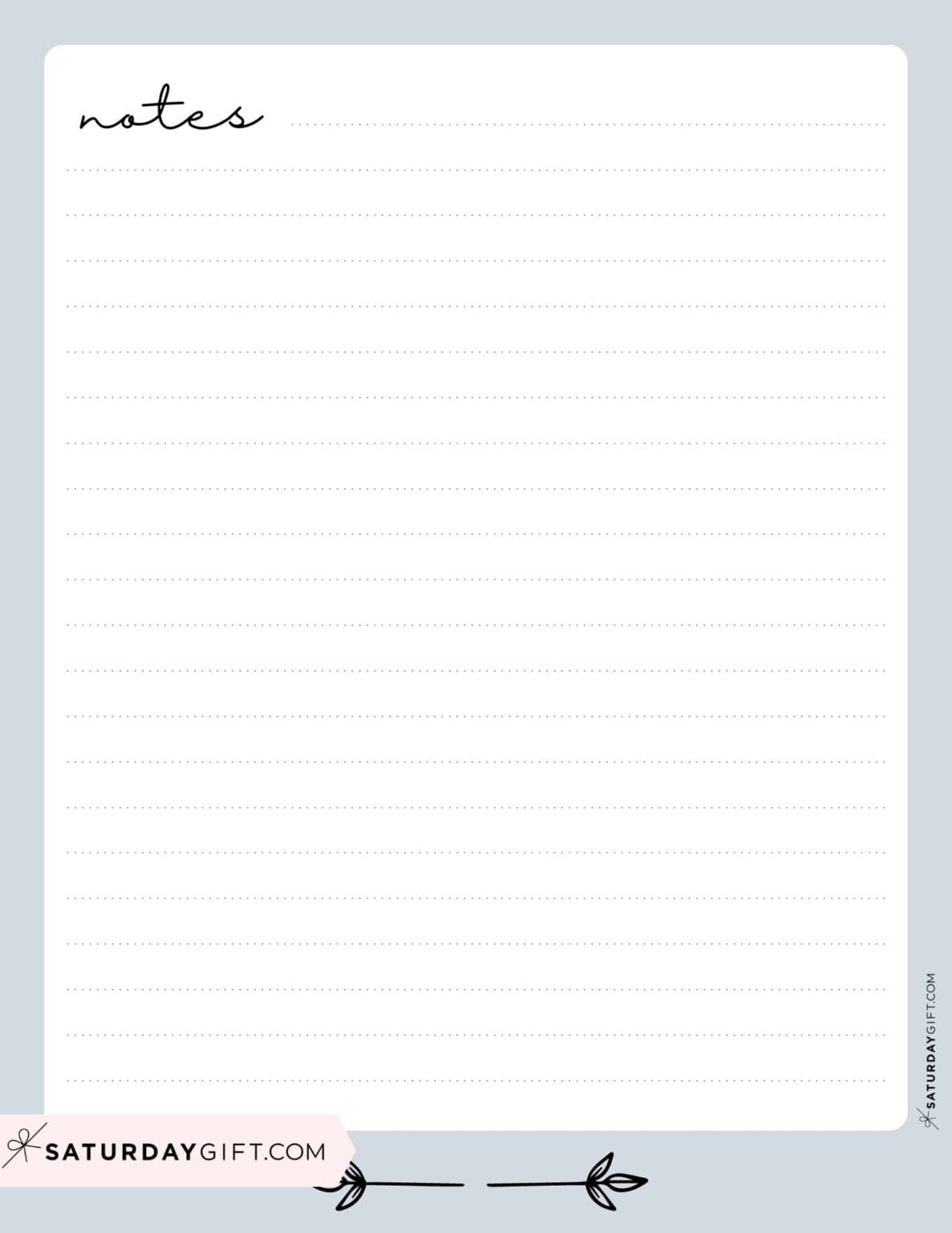 Note Pages - 43 Cute & Free Printable Note Paper Templates