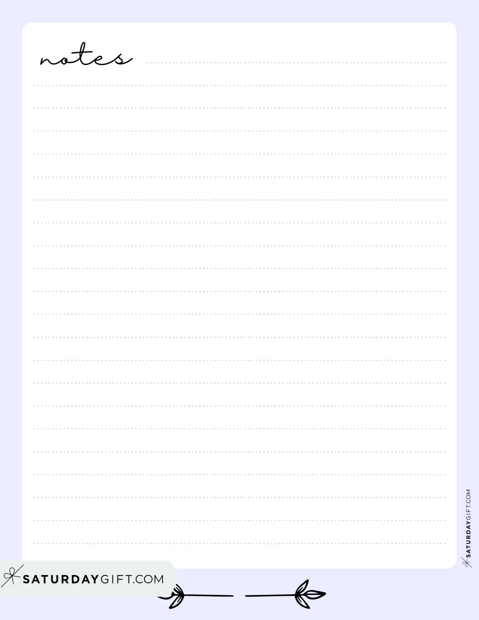 Note Pages - 43 Cute & Free Printable Note Paper Templates