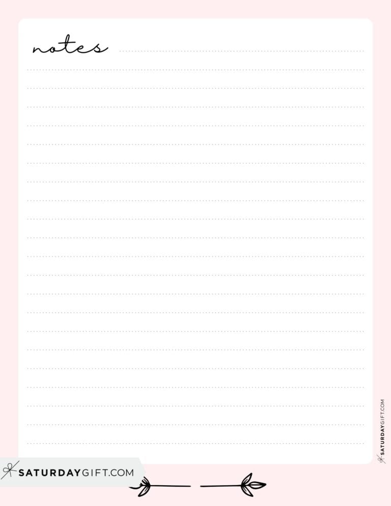 Note Pages - 43 Cute & Free Printable Note Paper Templates