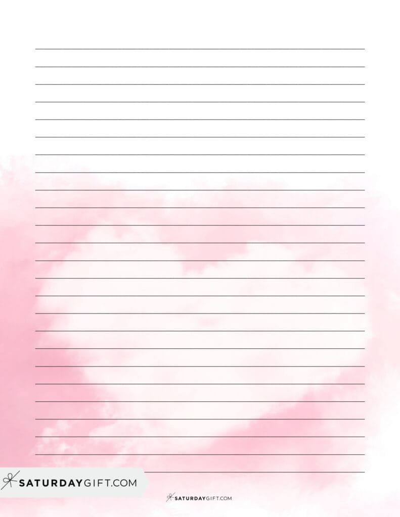 Pretty pink heart letter paper Valentine's Day