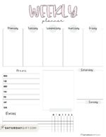 Weekly planner printable - 39 cute free weekly calendar templates ...