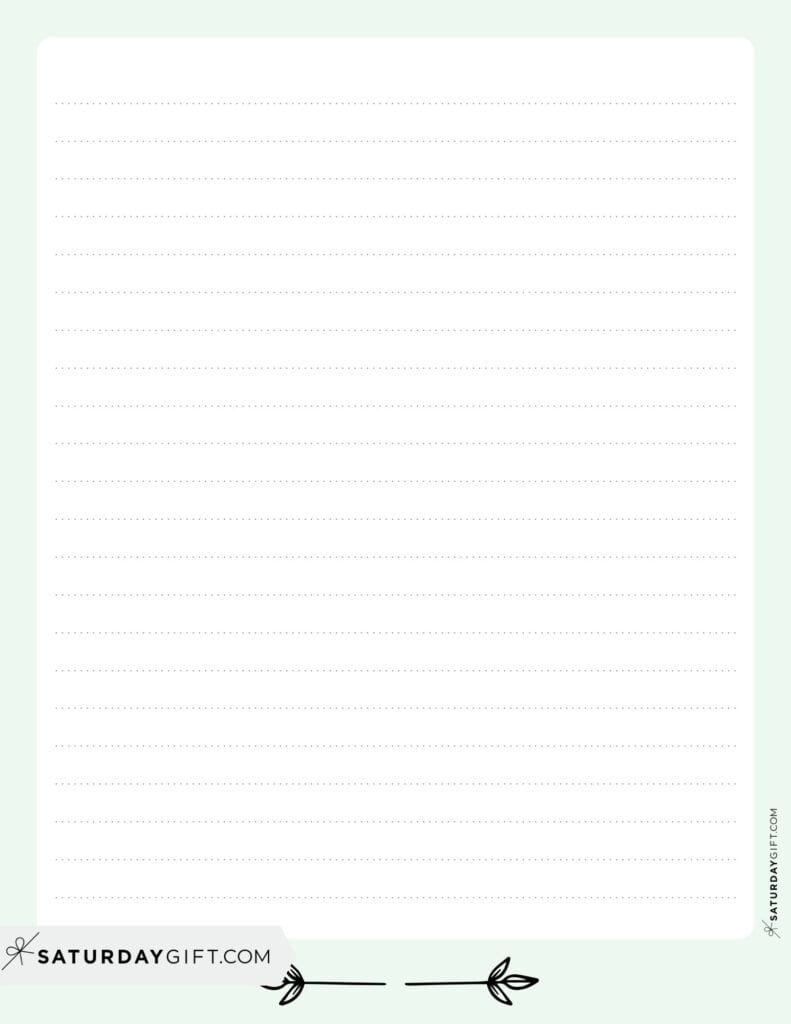 Pretty printable letter paper - green