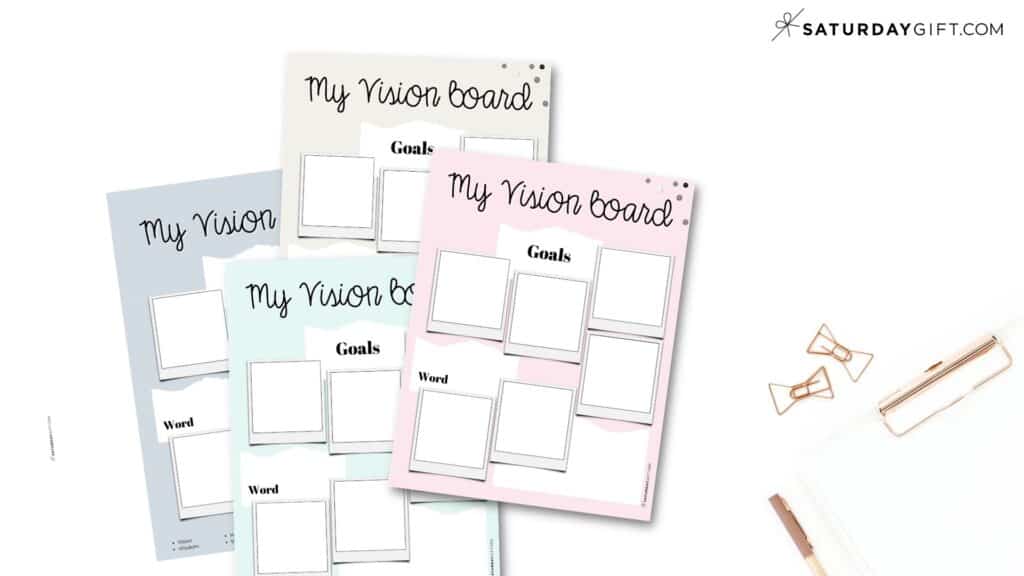 Pretty printable vision boards by SaturdayGift