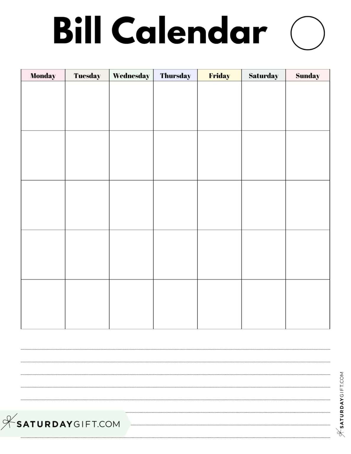 Bill Organizer Template - 39 Cute & Free Printable Bill Trackers