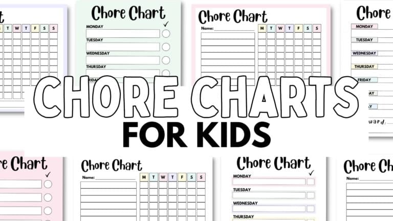 Printable Chore Charts for Kids | SaturdayGift