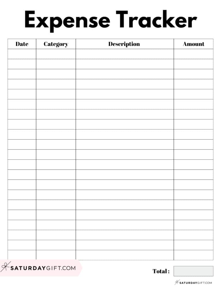 Expense Tracker Printable - 26 cute &amp; Free Spending Logs
