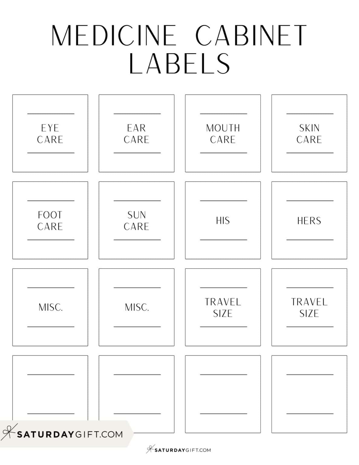 26 Free Printable Medicine Cabinet Labels - Simple, Elegant & Practical