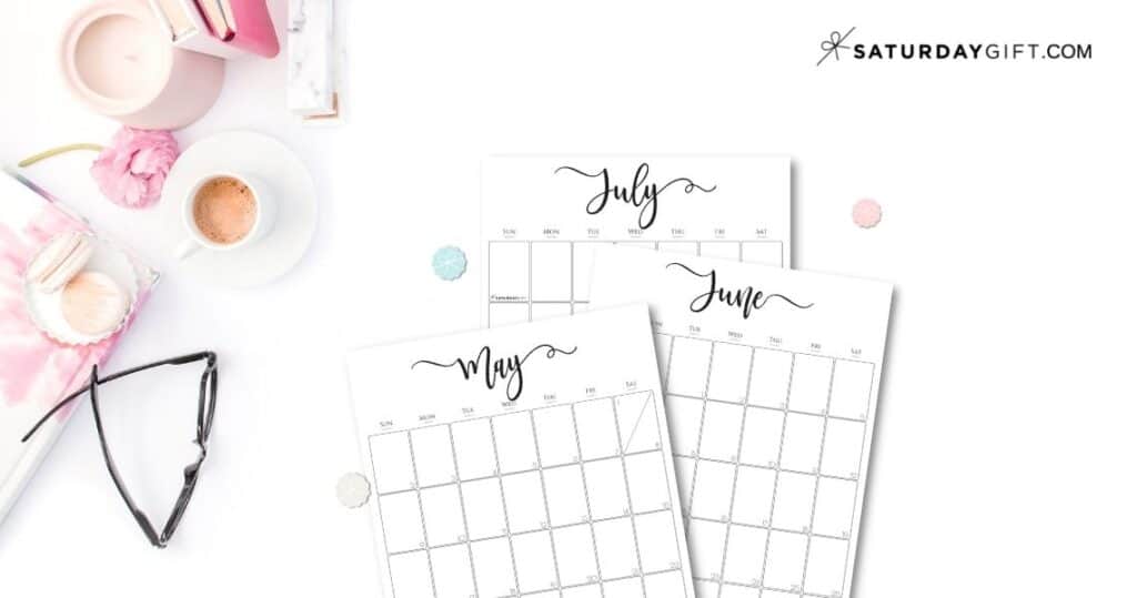 Simple & Elegant Printable Vertical Calendar