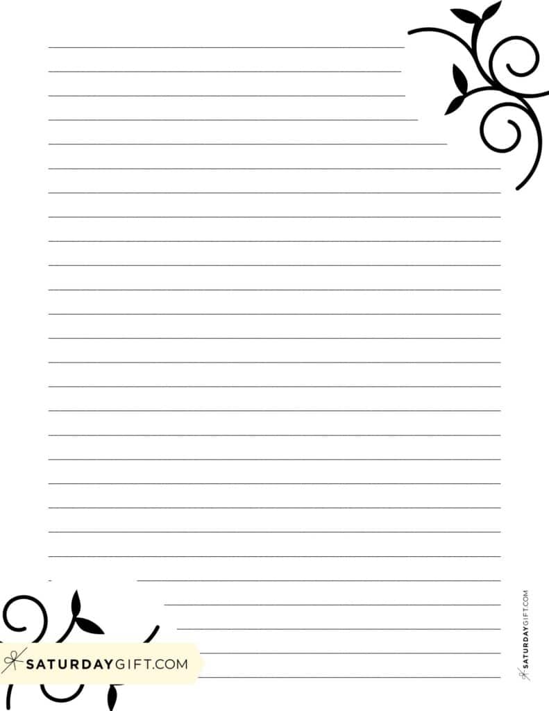 Printable decorative writing paper