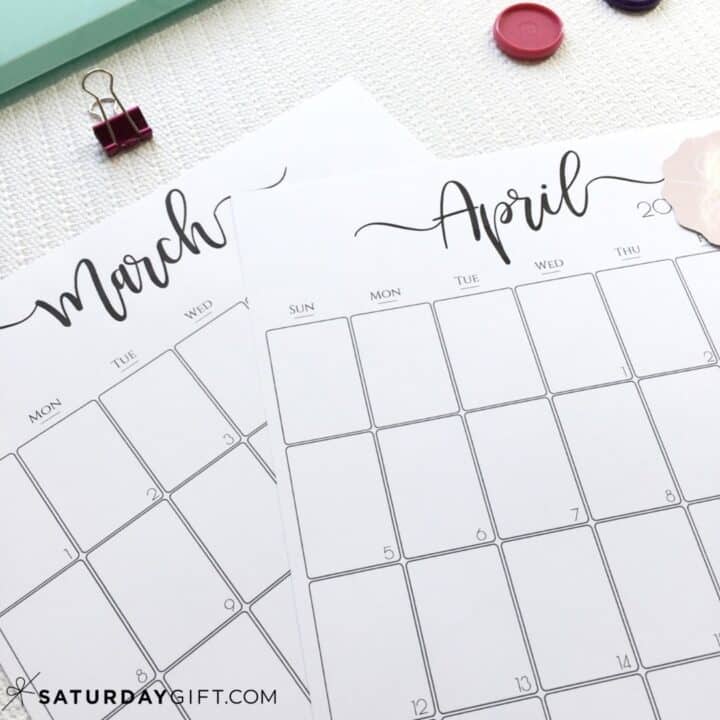 April 2025 Calendar 20 Cute & FREE Printables SaturdayGift