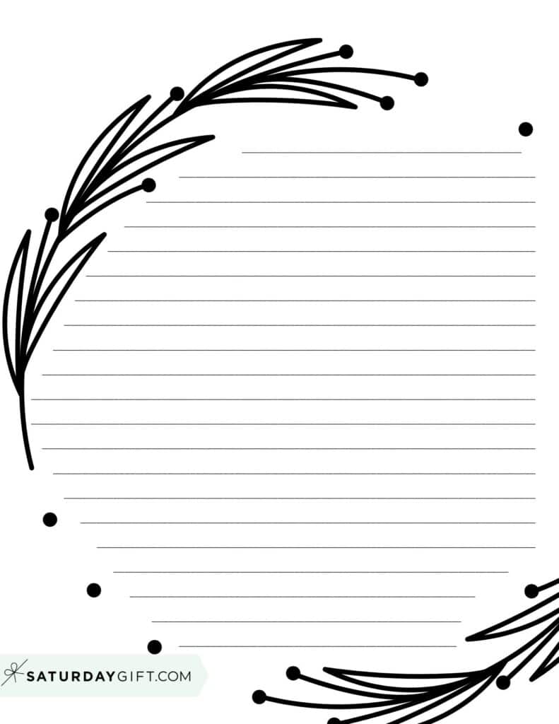 Printable letter paper - black & white circle