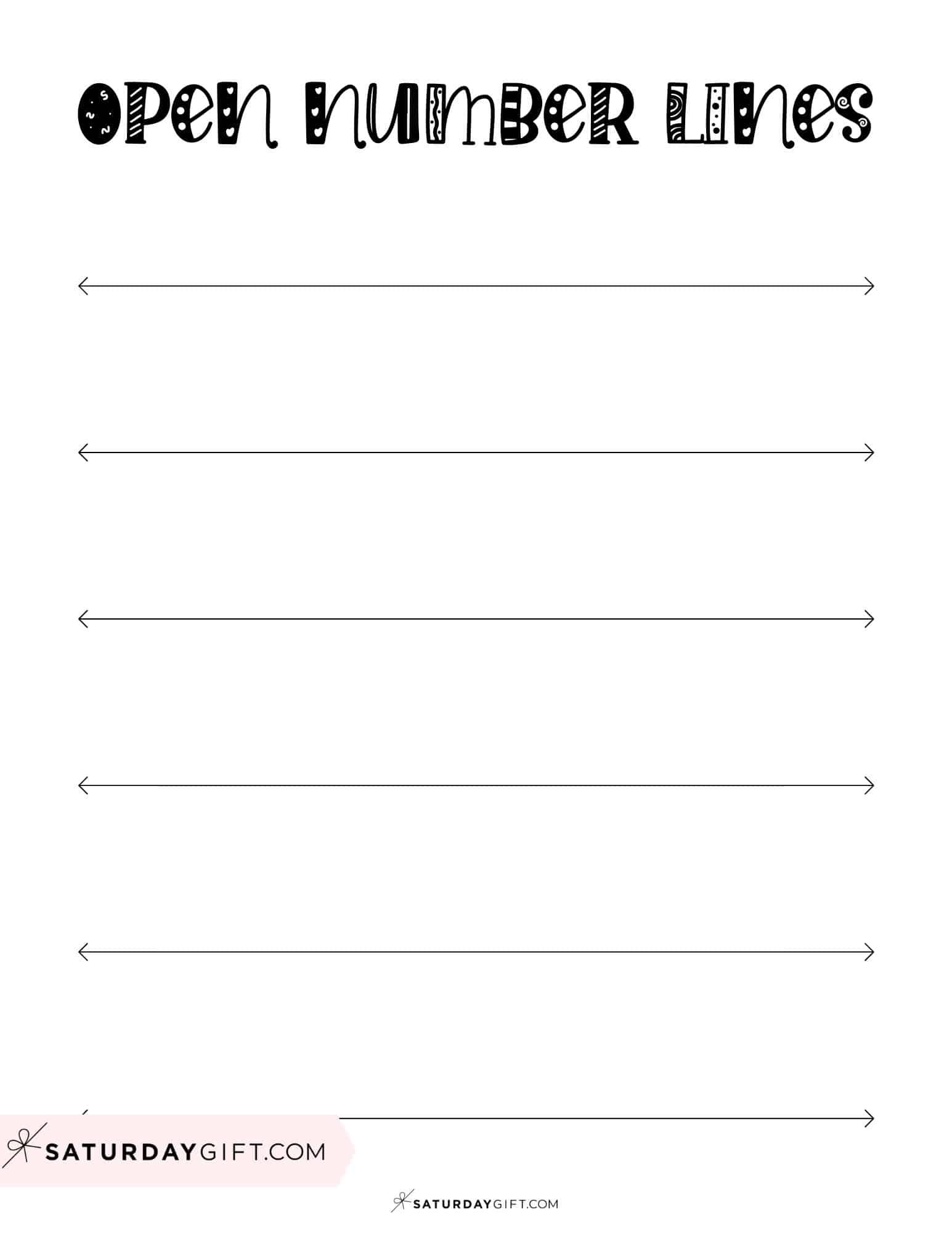 Blank Number Line - 24 Cute & Free Blank Number Lines Worksheets