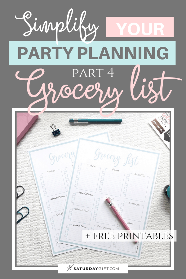 cute helpful printable grocery shopping list template
