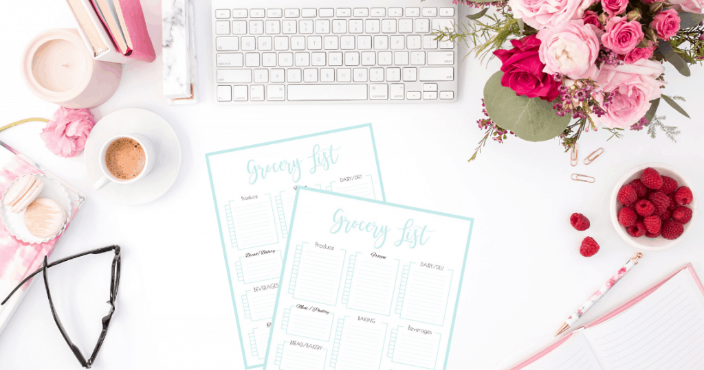 Printable grocery shopping list template {Free printables}