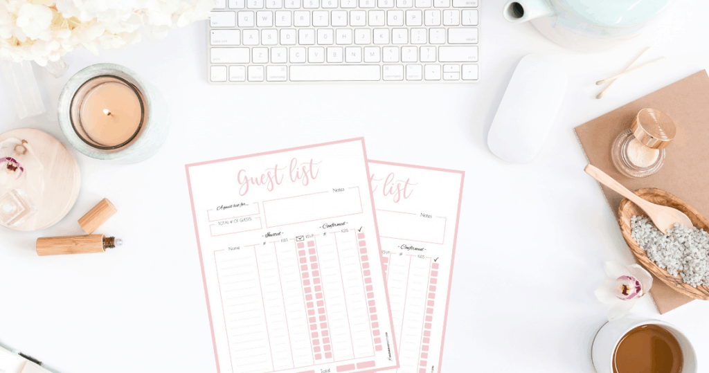 Printable party guest list planner template {Free printable}
