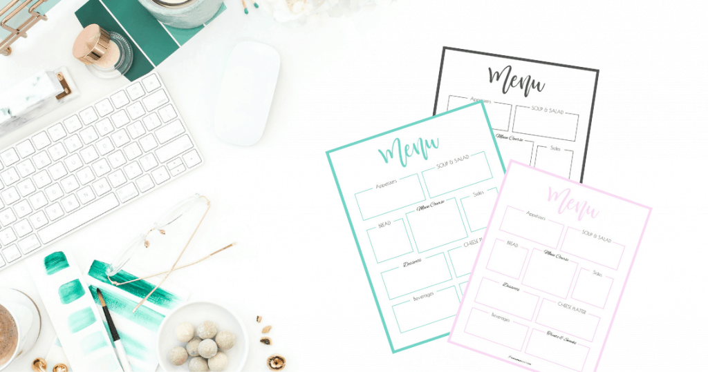 Printable party menu template {Free printables}