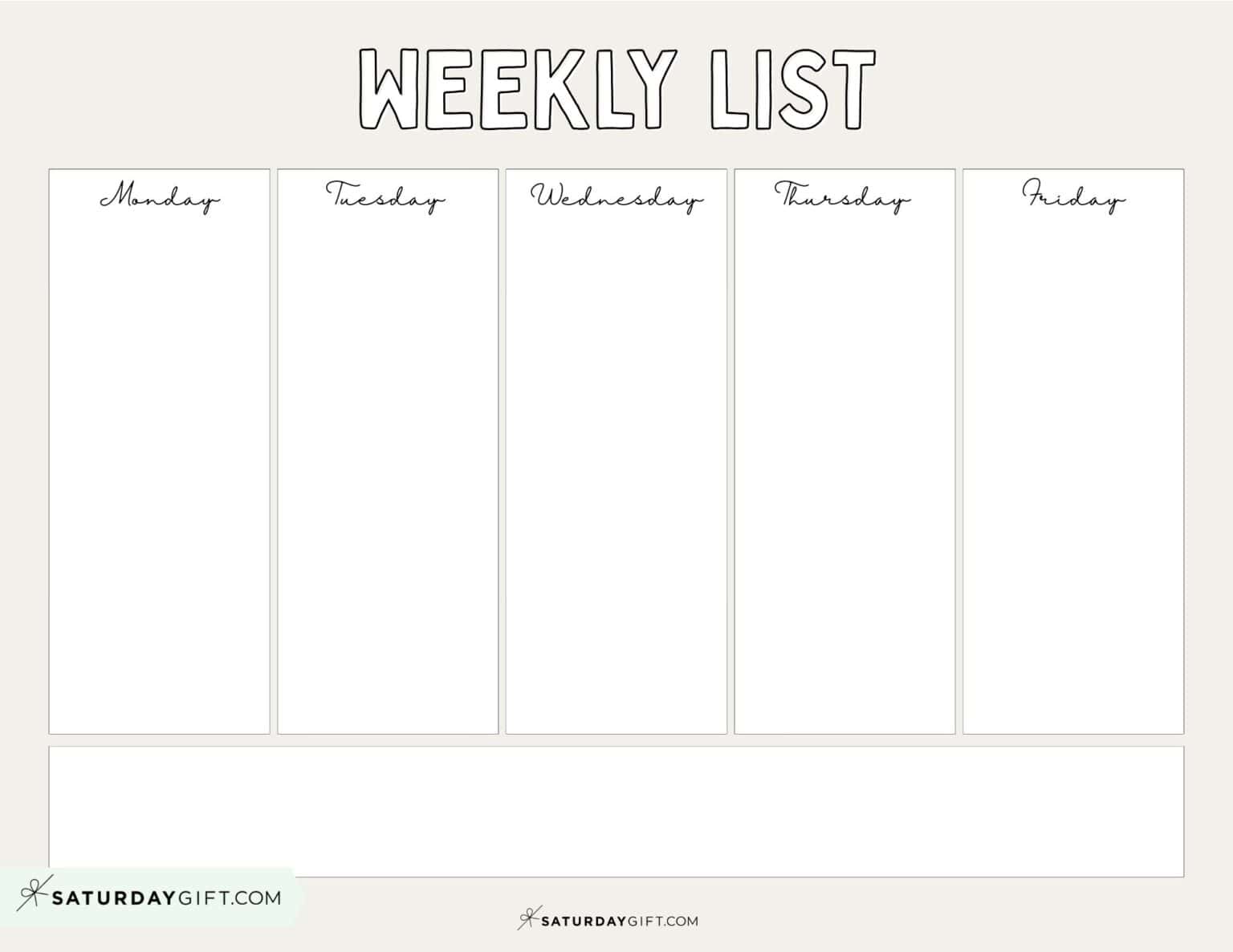 Weekly planner printable - 39 cute free weekly calendar templates ...